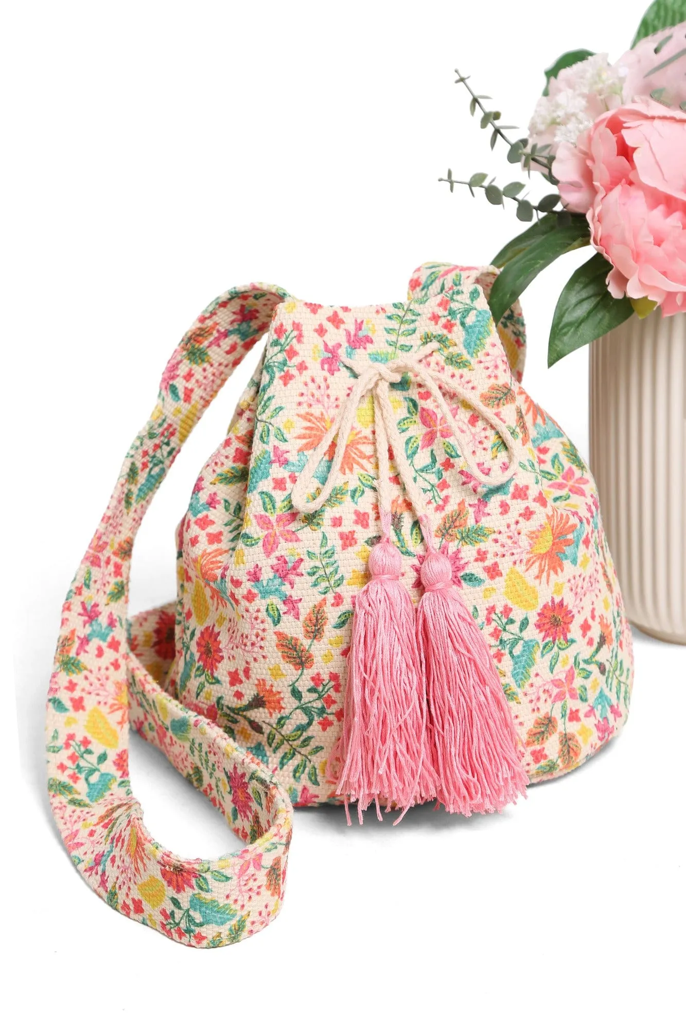 JBG213 Luna Patterned Crossbody Bucket Bag