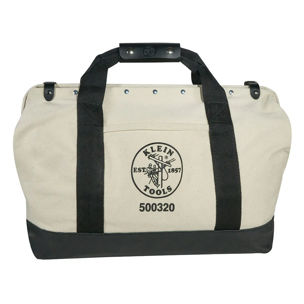 Klein Tools 5003-20 Canvas Tool Bag with Leather Bottom, 20"