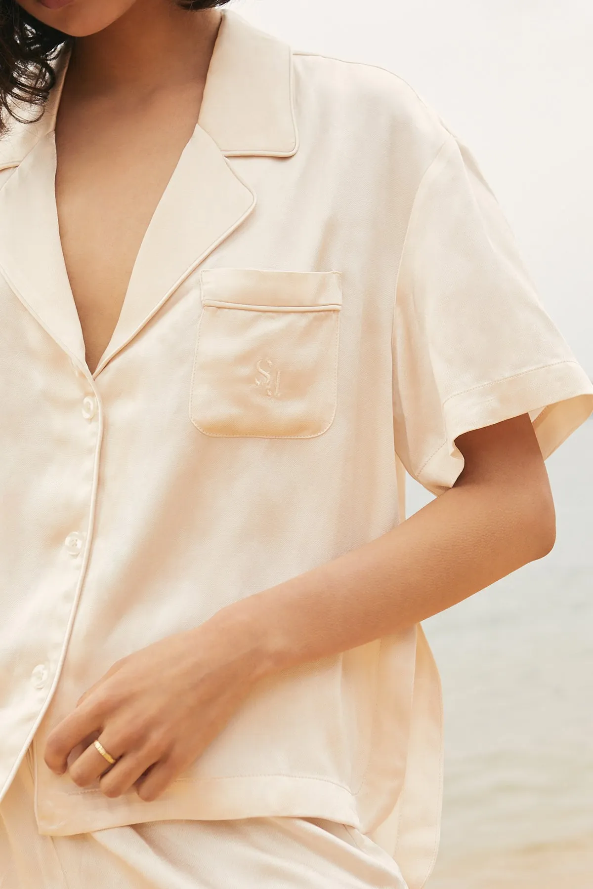 LA LUNE LOUNGE SHIRT SET - CREAM