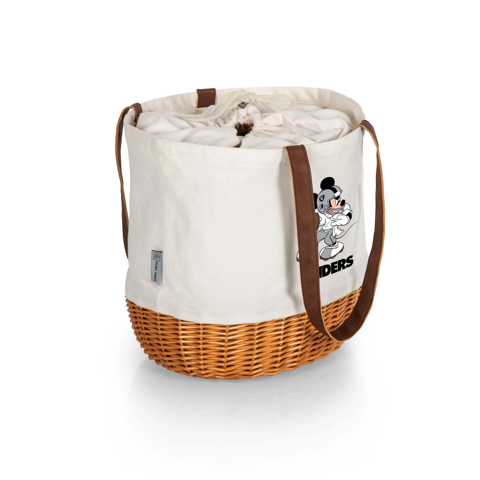 Las Vegas Raiders Mickey Mouse - Coronado Canvas and Willow Basket Tote