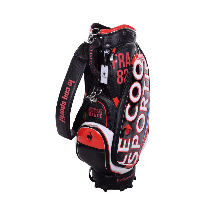 LE COQ SPORTIF GOLF Big Logo 9.5" PU Cart Bag (Black/Red)