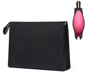 Leather Toiletry Pouch 26 - DUO BLACK PINK