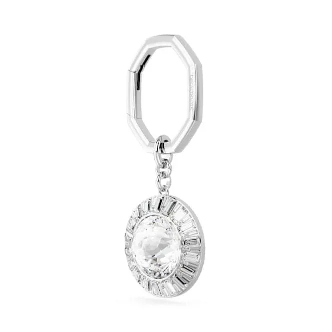 Lucent Rhodium Plated Round Cut Keyring 5669119