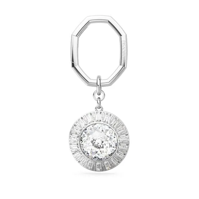 Lucent Rhodium Plated Round Cut Keyring 5669119