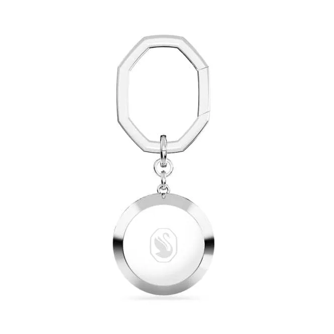 Lucent Rhodium Plated Round Cut Keyring 5669119