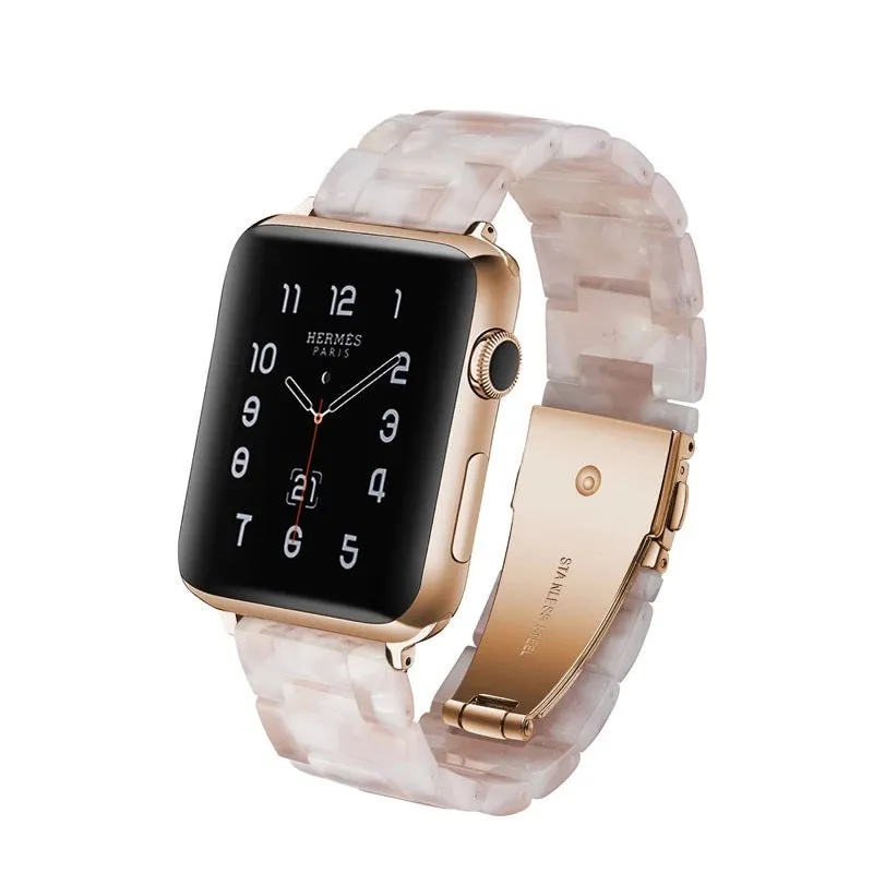 Luxurious Resin Link Band For Apple Watch Multiple Colors Available