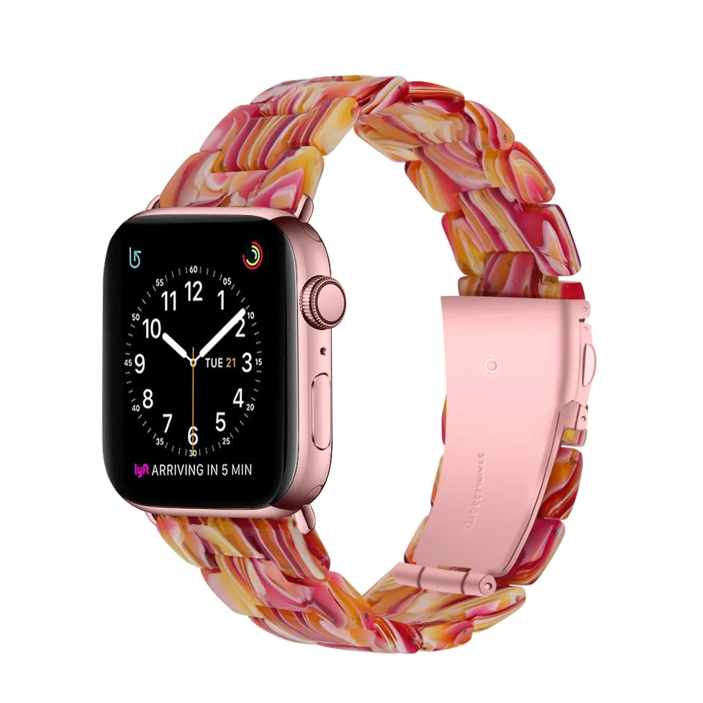 Luxurious Resin Link Band For Apple Watch Multiple Colors Available