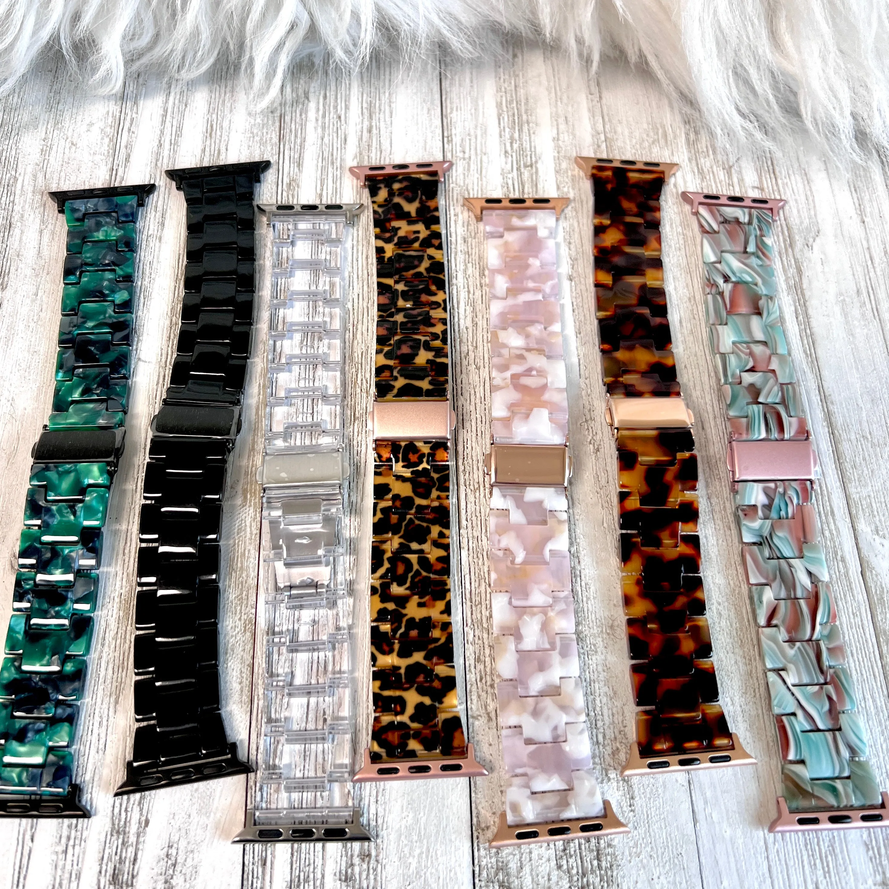 Luxurious Resin Link Band For Apple Watch Multiple Colors Available