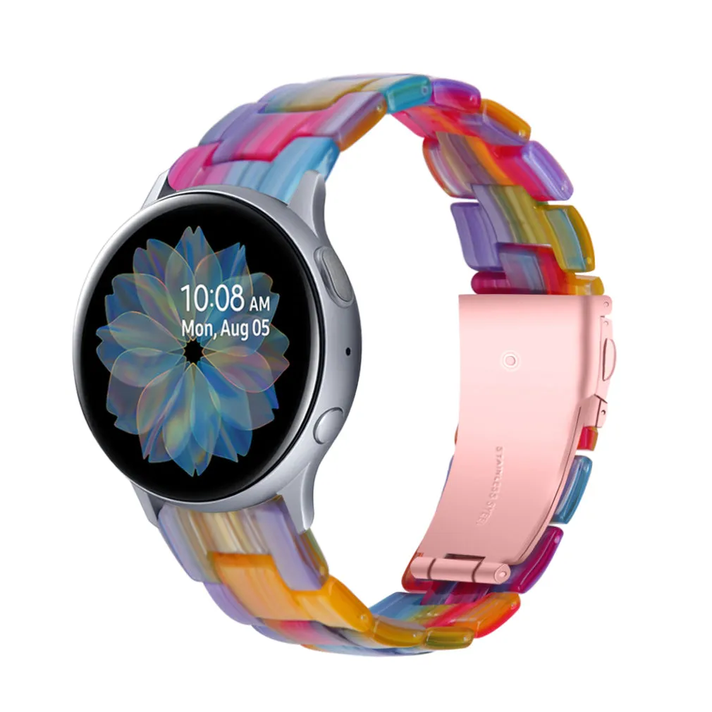 Luxurious Resin Link Band For Samsung Watch Multiple Colors Available