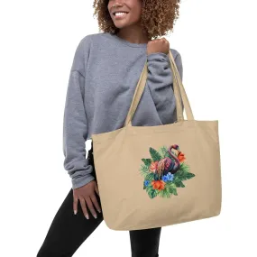 Luxury Aesthetic Floral Flamingo Tote Bag