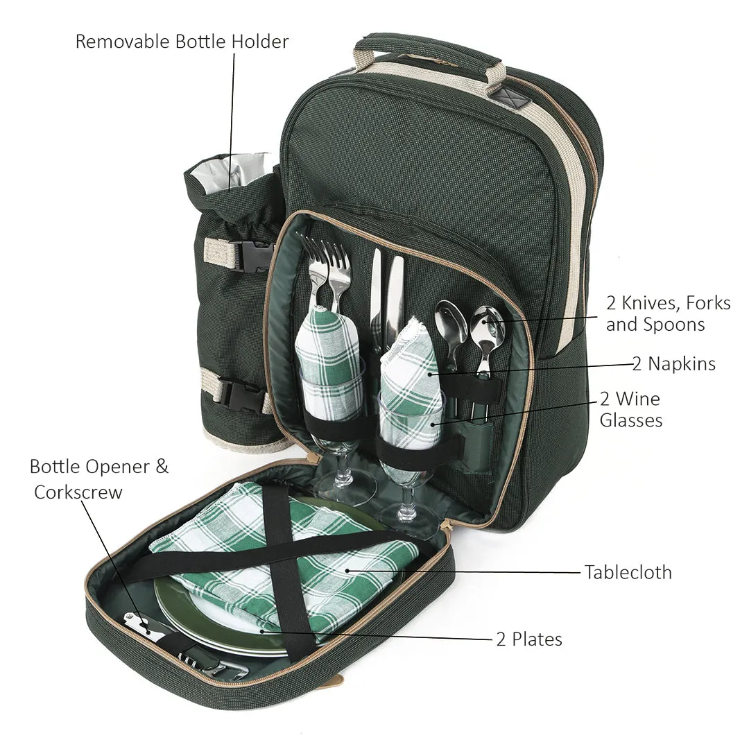 Luxury Picnic Backpack Hamper for Two People