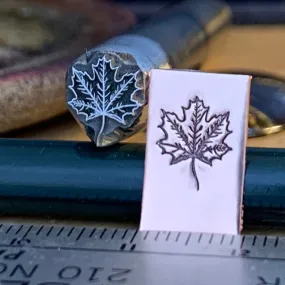 Maple Leaf. Raised design. Metal Hand Stamp