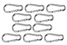 Marine City 316 Stainless-Steel 4” Carabiners/Clip Snap Hook for Climbing, Fishing, Hiking (10pcs)