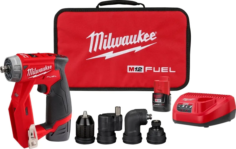 Milwaukee 2505-22 Drill/Driver Kit, Battery Included, 12 V, 3/8 in Chuck, Keyless Chuck :EA: QUANTITY: 1