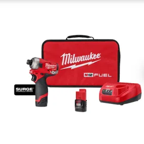 Milwaukee 2551-22 M12 FUEL™ SURGE™ 1/4" Hex Hydraulic Driver 2 Battery Kit