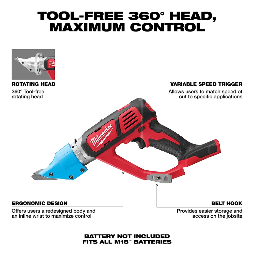 Milwaukee M18 Cordless 14 Gauge Double Cut Shear