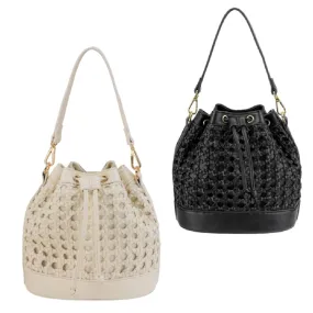 Mini Faux Leather Bucket Bag