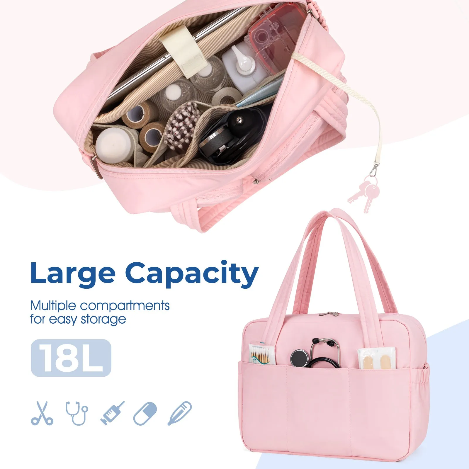 Multiple Pockets Tote Bag for Women