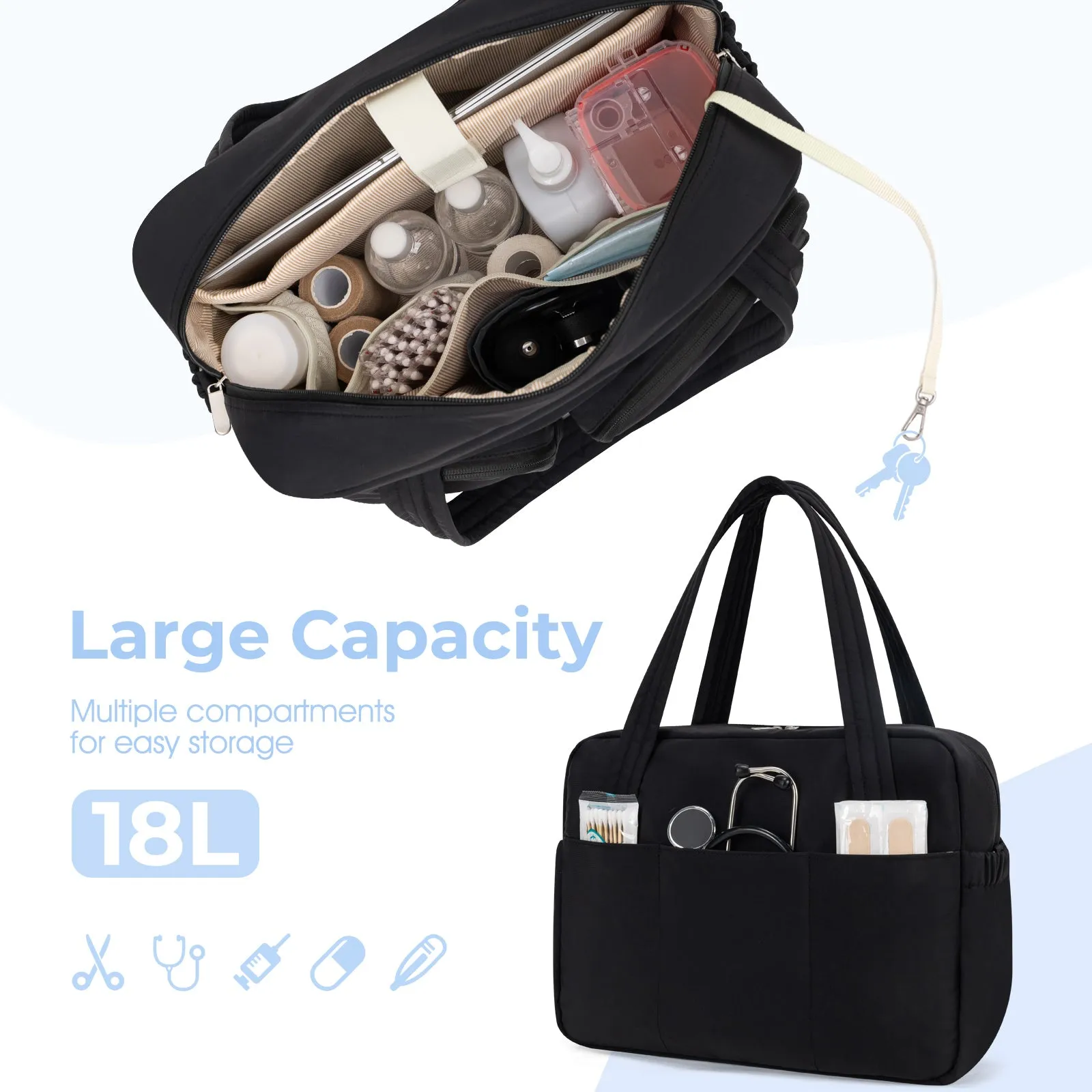 Multiple Pockets Tote Bag for Women