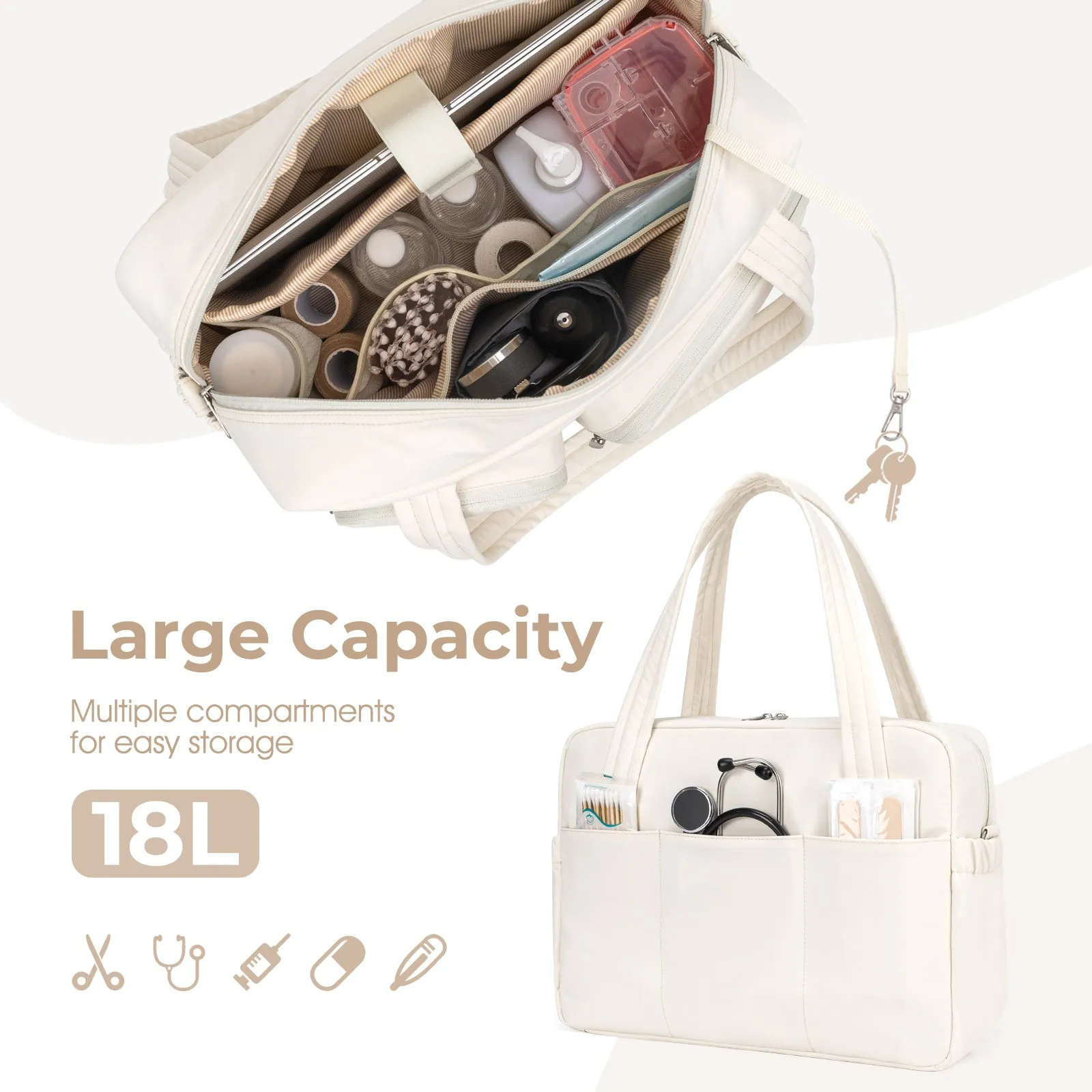 Multiple Pockets Tote Bag for Women