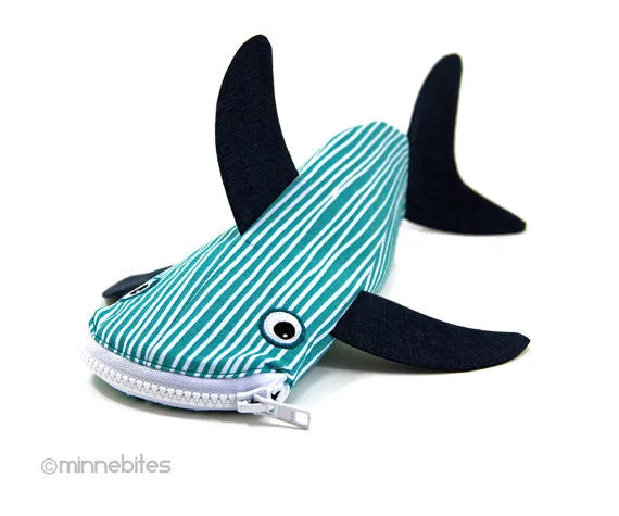 Nautical Desk Accessory - Pencil Case - Adult Coloring Pouch - Shark Scuba Gift - Purse Organizer - Planner Zipper Pouch - Personalized Bag