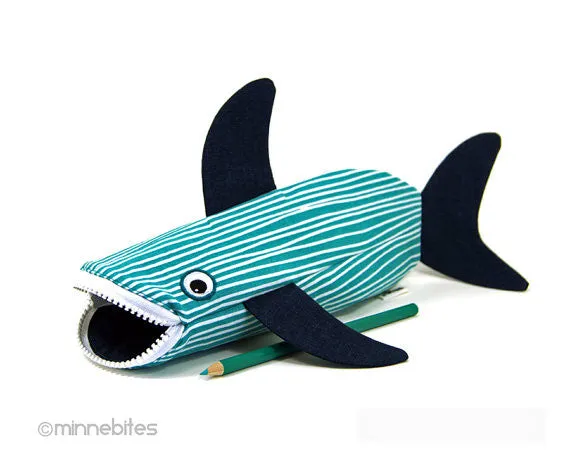 Nautical Desk Accessory - Pencil Case - Adult Coloring Pouch - Shark Scuba Gift - Purse Organizer - Planner Zipper Pouch - Personalized Bag