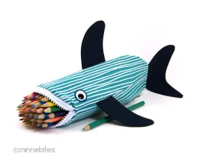 Nautical Desk Accessory - Pencil Case - Adult Coloring Pouch - Shark Scuba Gift - Purse Organizer - Planner Zipper Pouch - Personalized Bag