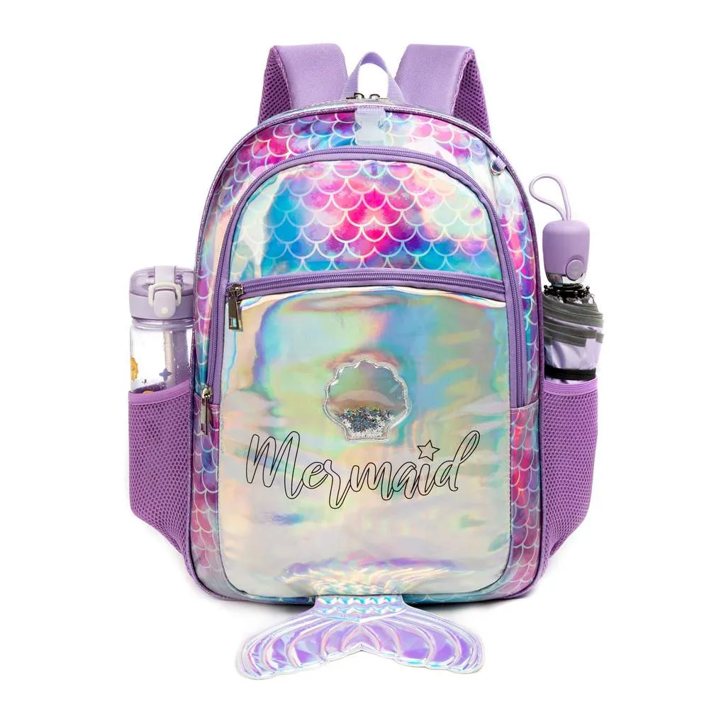 (NET) Mermaid Girls School Backpack Set 3 Pcs