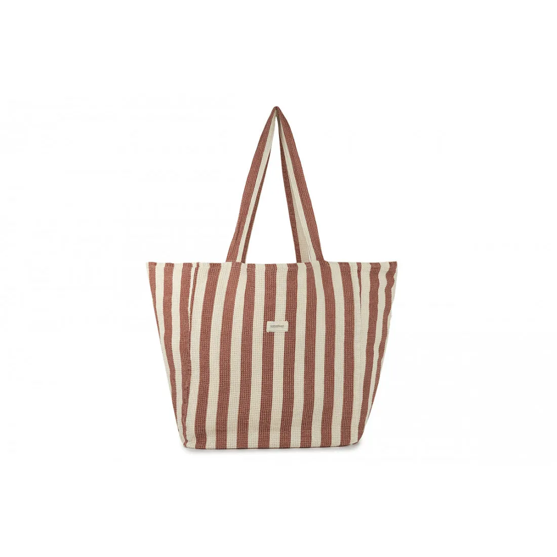 nobodinoz Portofino Beach Bag Rusty Red Stripes