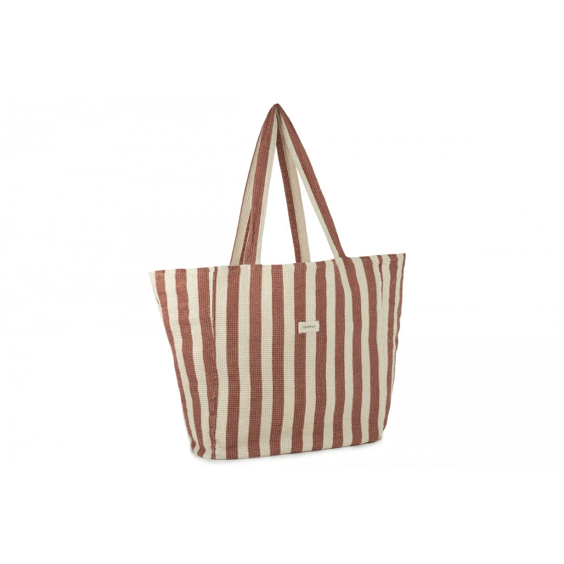 nobodinoz Portofino Beach Bag Rusty Red Stripes