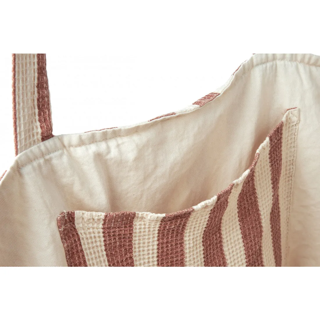 nobodinoz Portofino Beach Bag Rusty Red Stripes