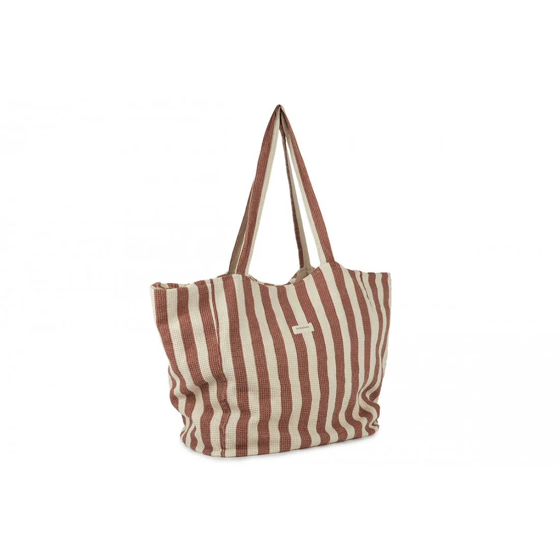 nobodinoz Portofino Beach Bag Rusty Red Stripes