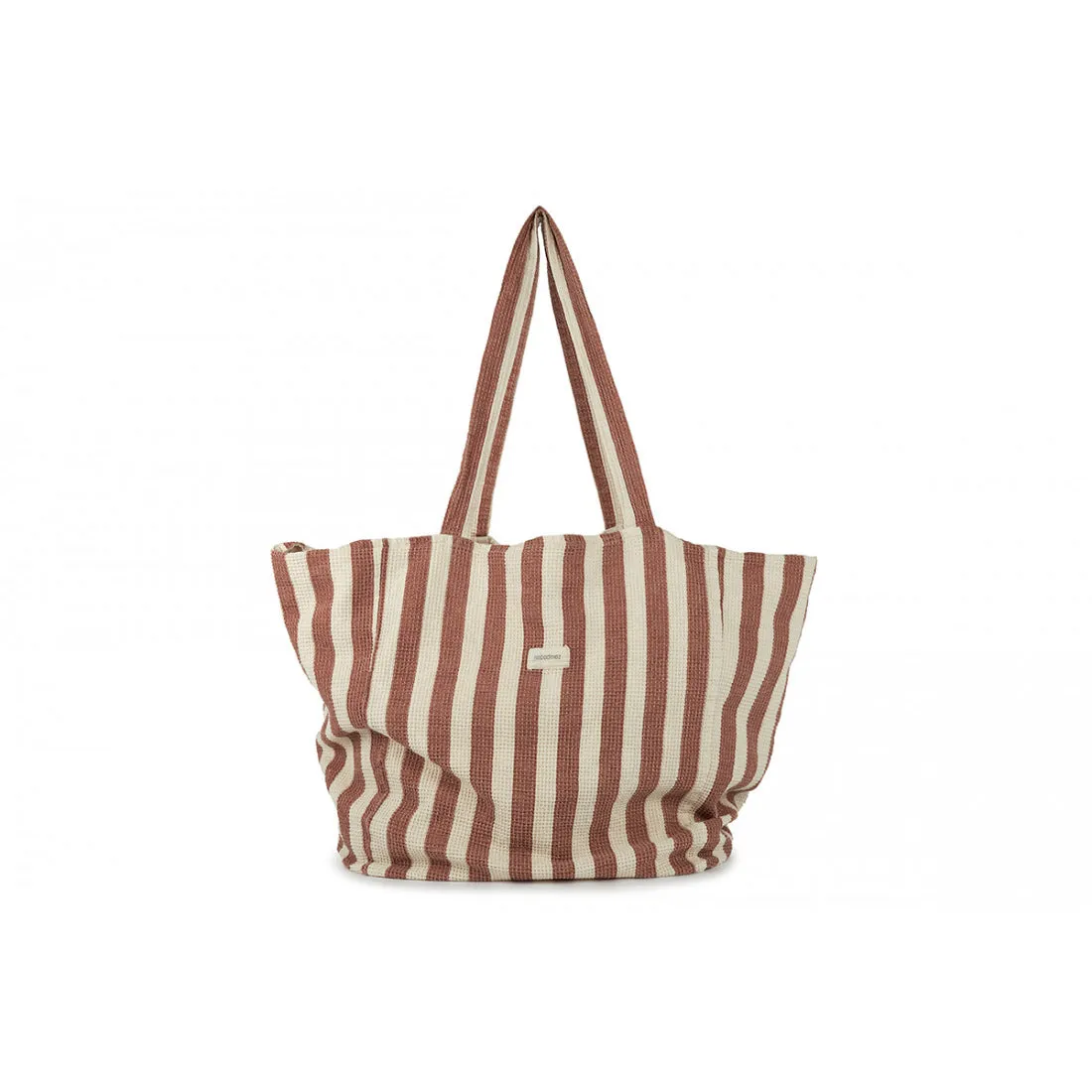 nobodinoz Portofino Beach Bag Rusty Red Stripes