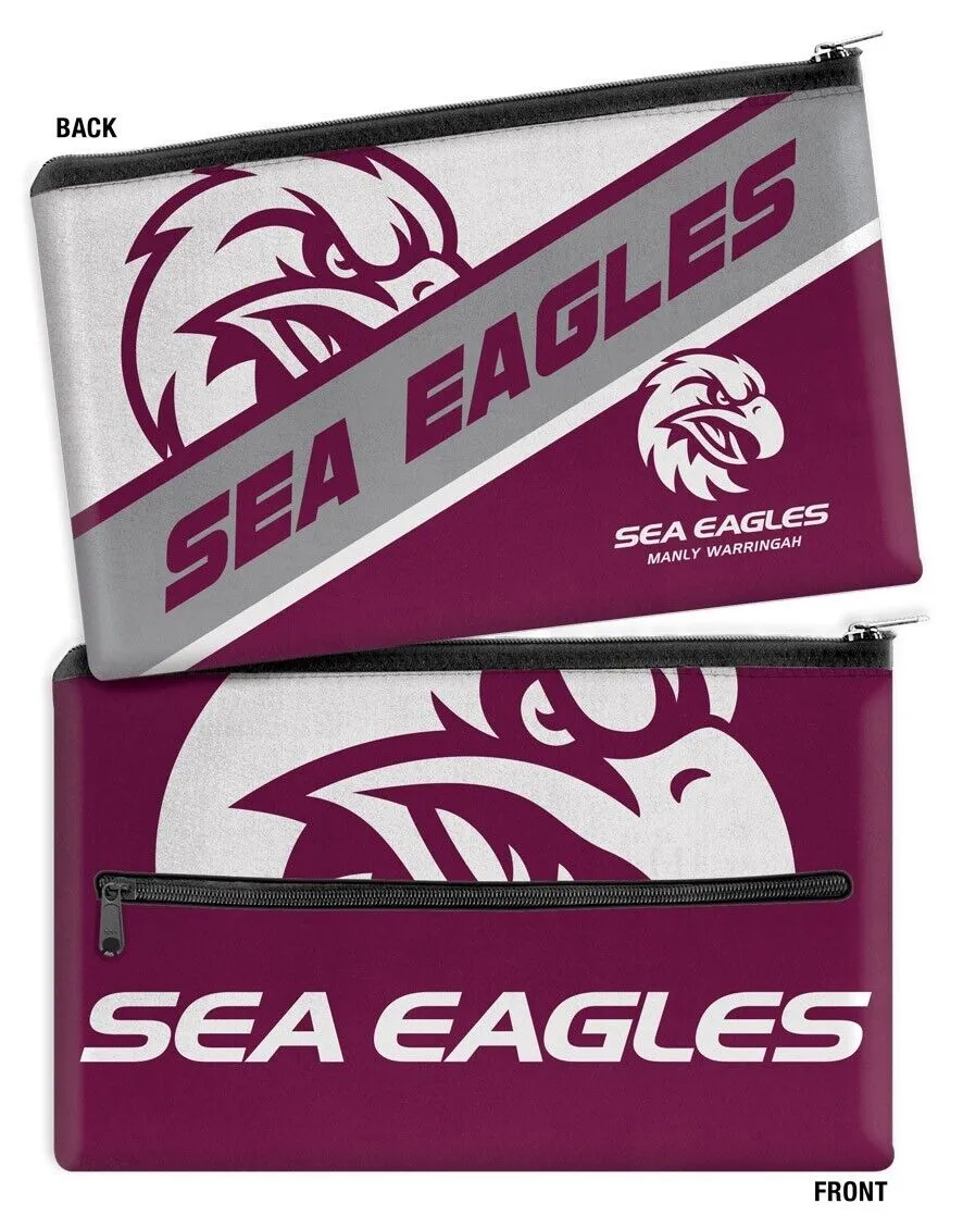 NRL Large Pencil Case - Manly Sea Eagles - Neoprene - 33cm x 21cm