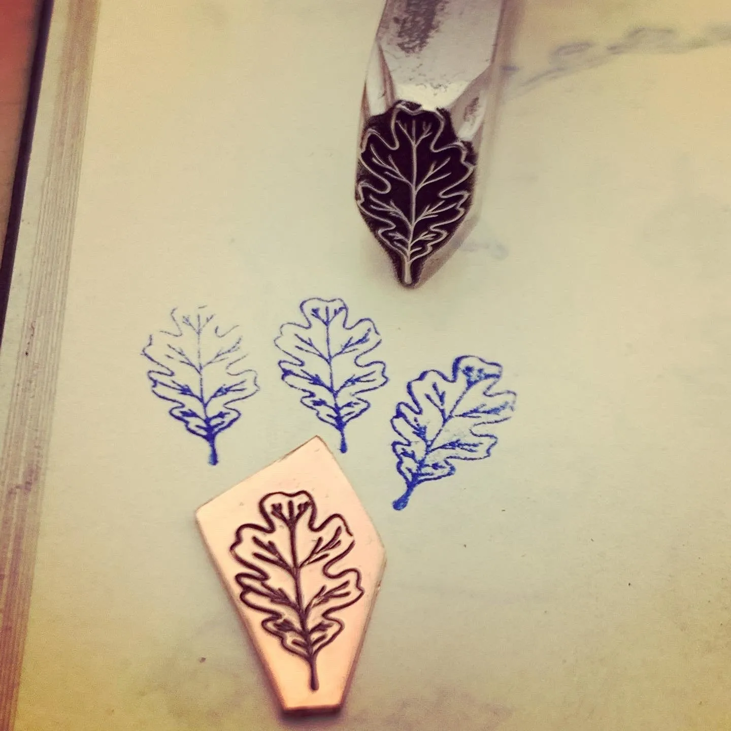 Oak Leaf v1. Raised design. Multiple Sizes. Metal Hand Stamp