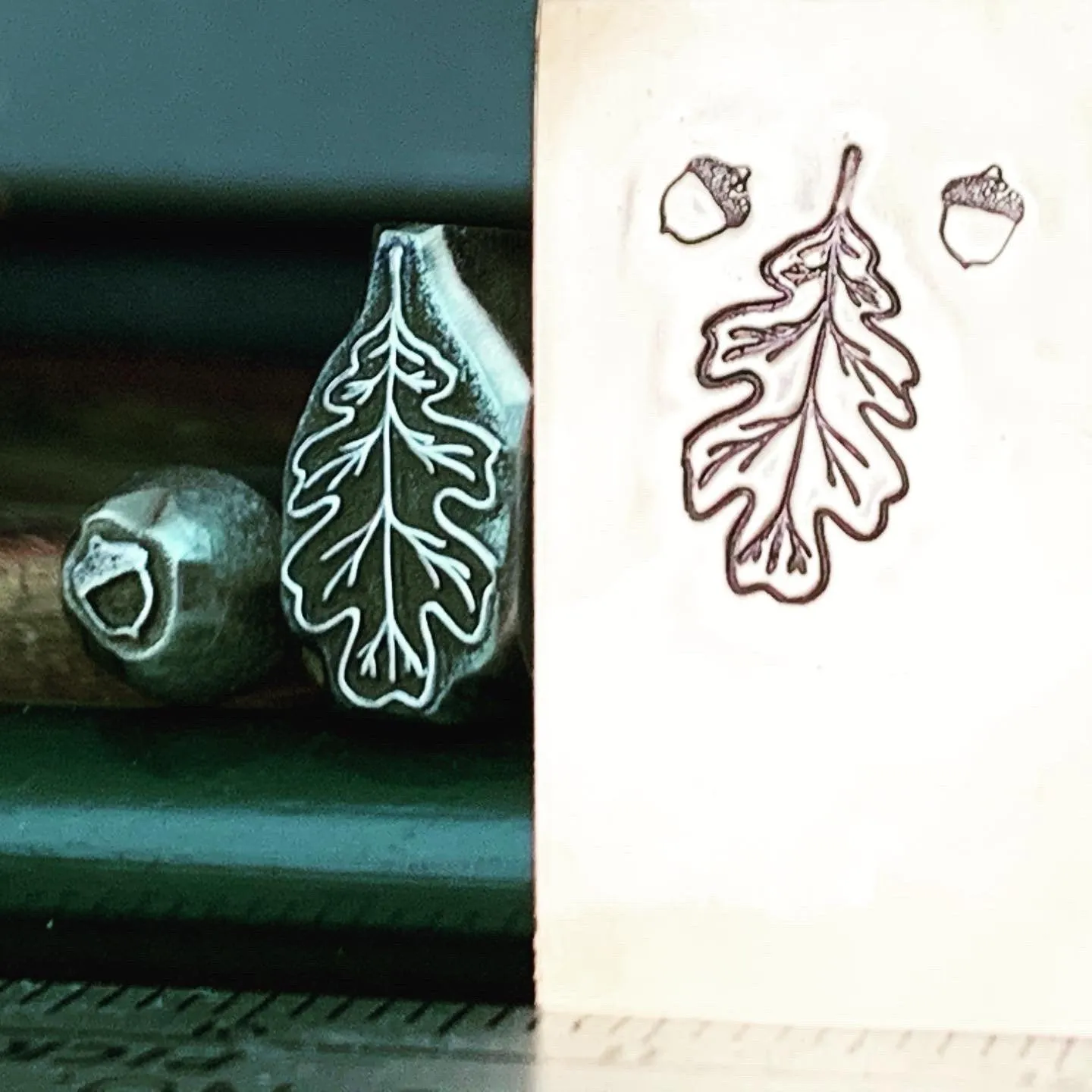 Oak Leaf v1. Raised design. Multiple Sizes. Metal Hand Stamp