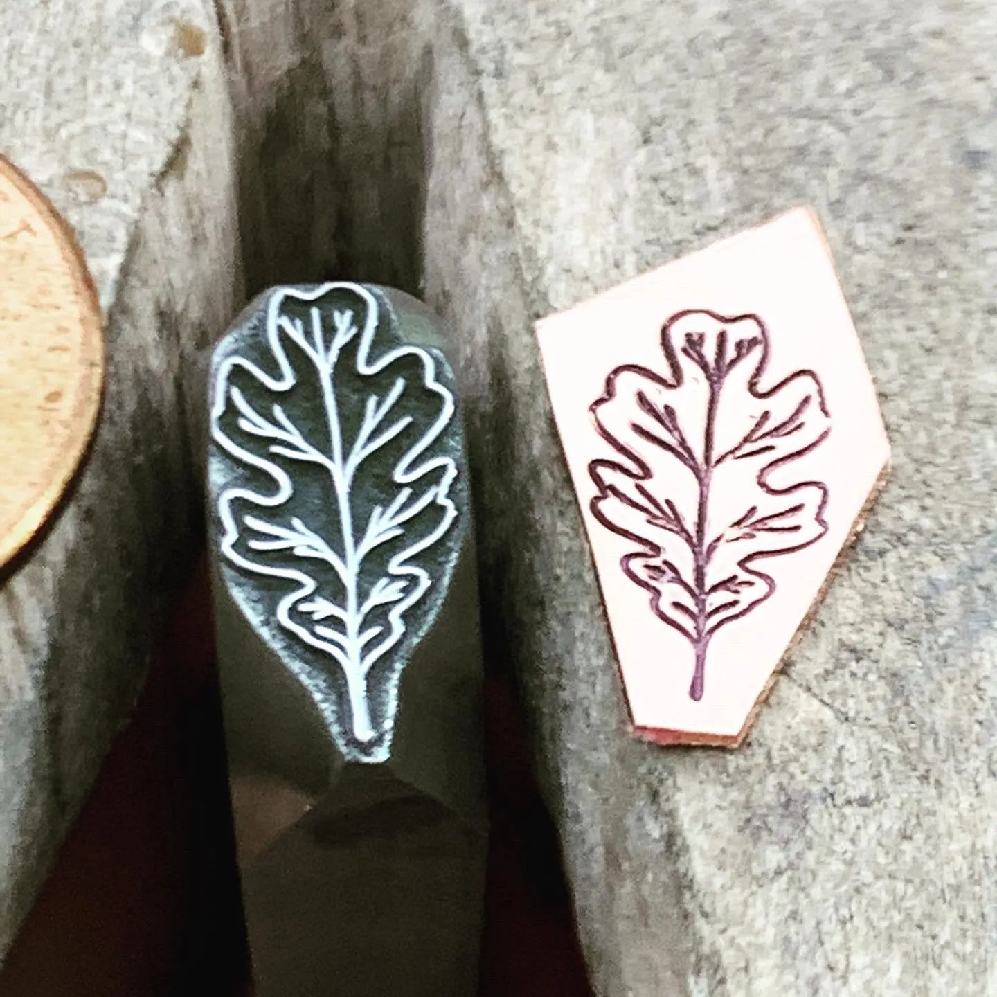 Oak Leaf v1. Raised design. Multiple Sizes. Metal Hand Stamp