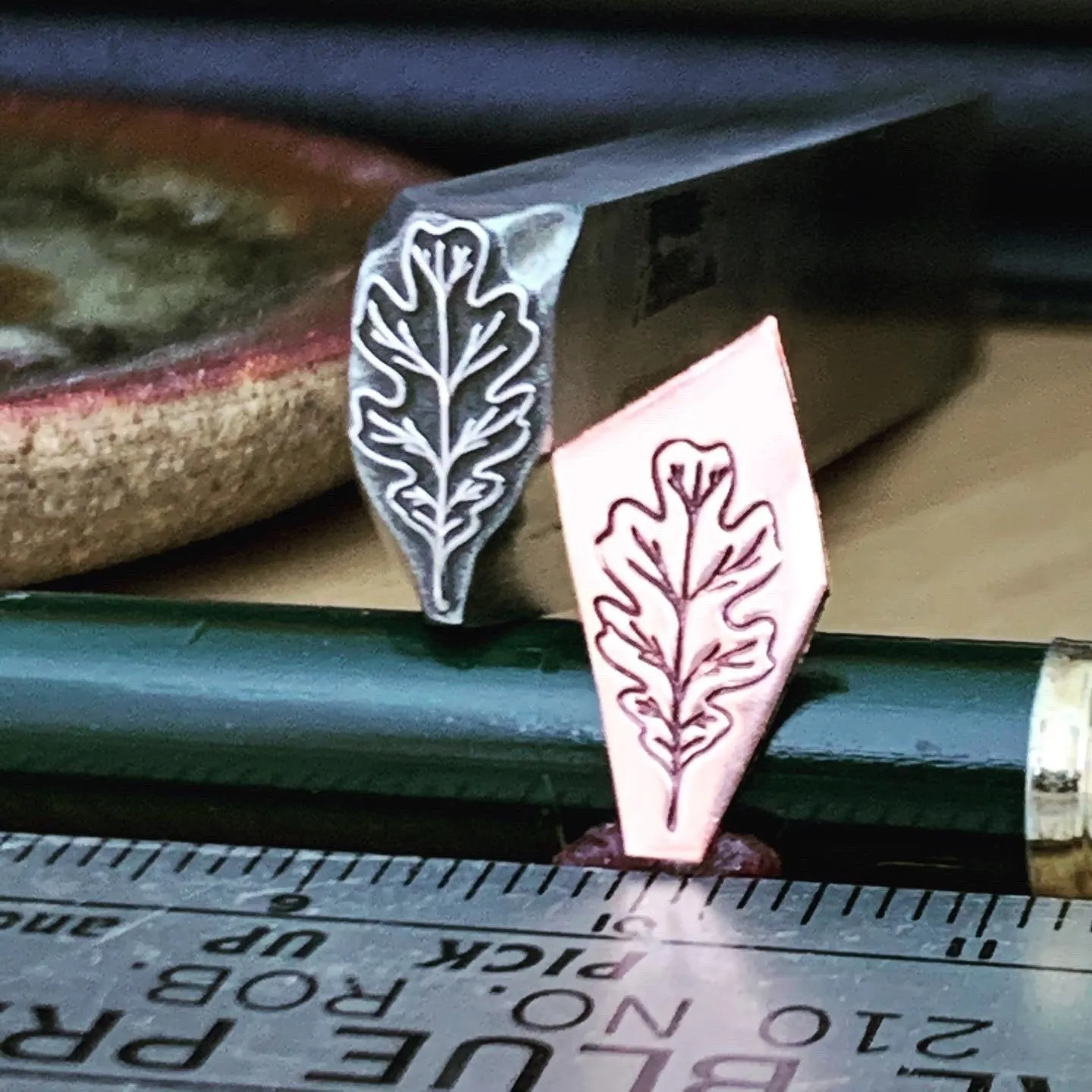 Oak Leaf v1. Raised design. Multiple Sizes. Metal Hand Stamp