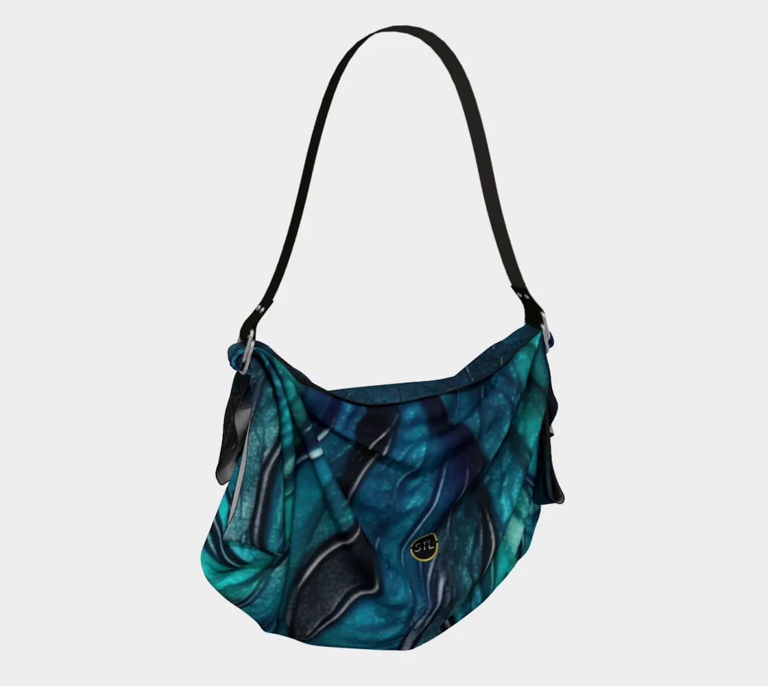 Ocean Sediment Flame Swirl Hobo Scarf Bag