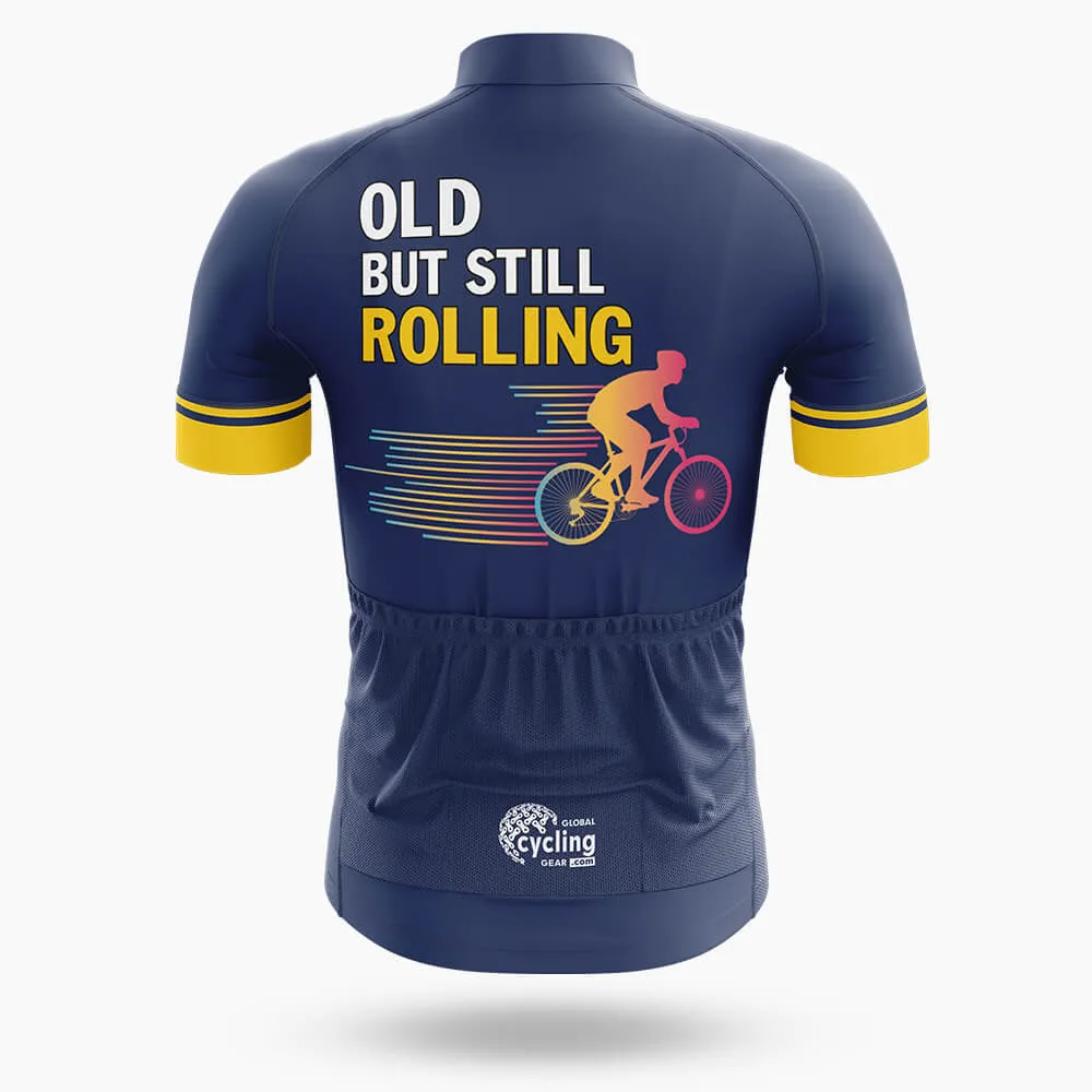 Old But Still Rolling Navy Men's Short Sleeve Cycling Jersey