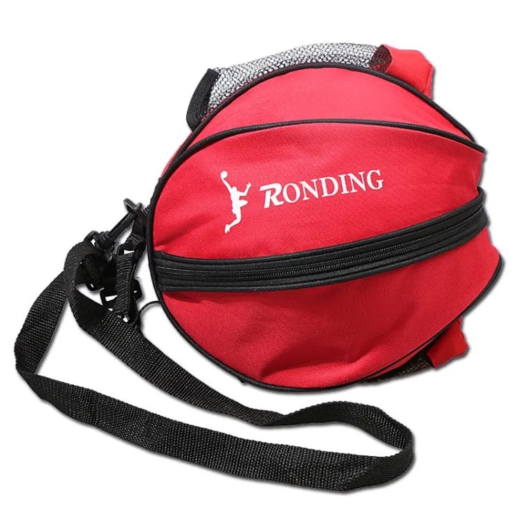 One-shoulder Two-way Opening Zipper Basketball Volleyball Football Bag Sports Ball Bag(Red)