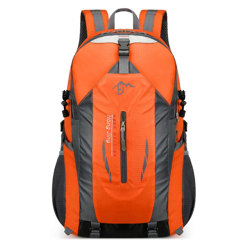 Orange Lightweight Hiking Backpack - Waterproof Outdoor Travel & Camping Bag with Multi-Compartment Design