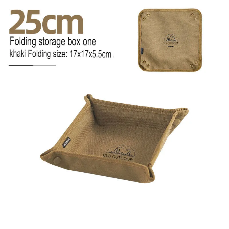 Outdoor Camping Storage Tray Home Travel Storage Box Camping Portable Folding Square Debris Storage Tray