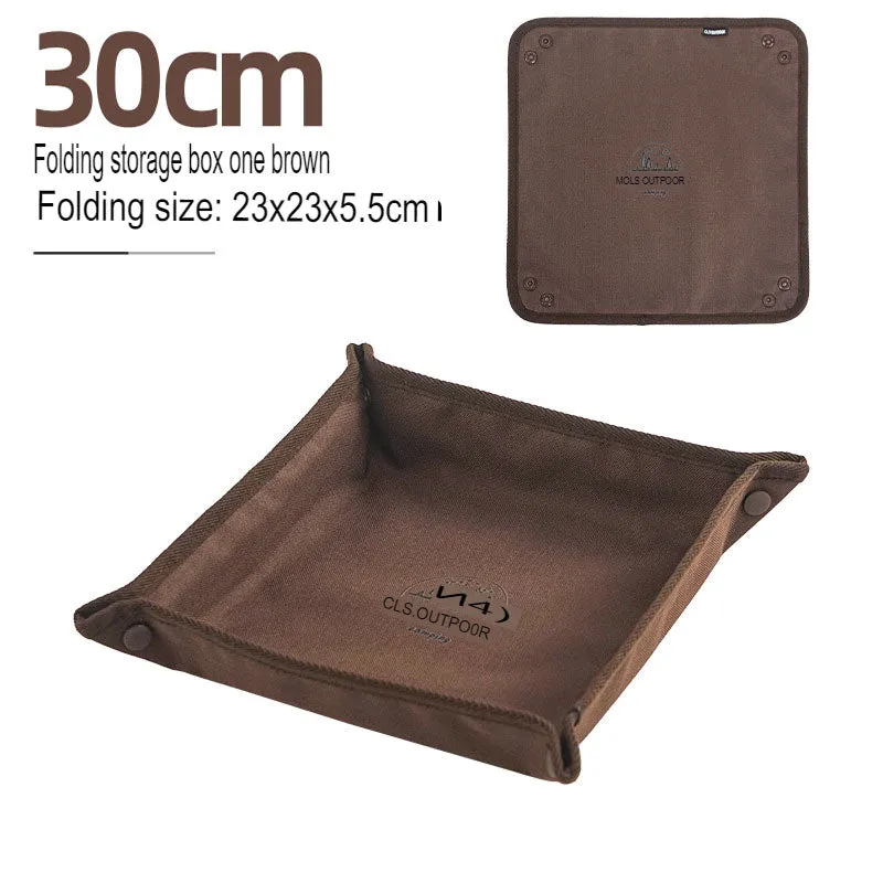 Outdoor Camping Storage Tray Home Travel Storage Box Camping Portable Folding Square Debris Storage Tray