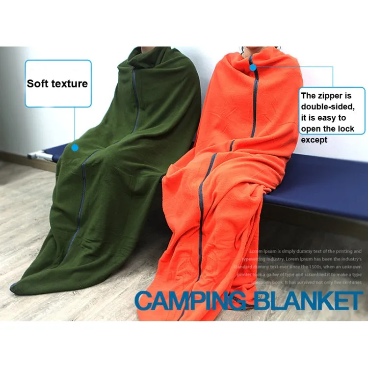 Outdoor Fleece Sleeping Bag Camping Trip Air Conditioner Dirty Sleeping Bag Separated By Knee Blanket During Lunch Break Thickened (Blue)