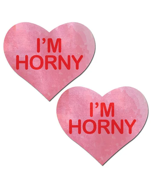 Pastease I'm Horny Heart - Pink/red O/s