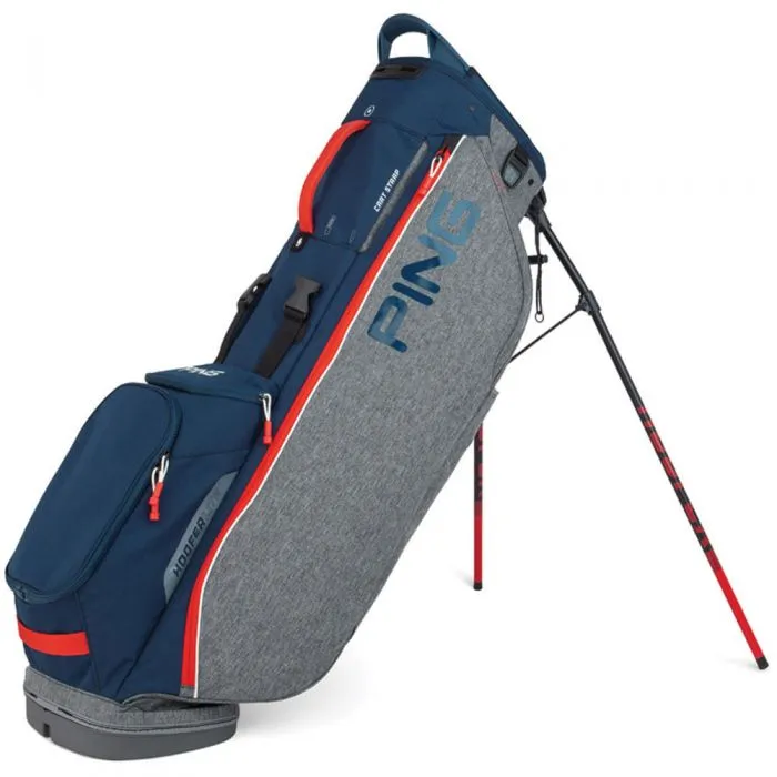 Ping Hoofer Lite Stand Bag - Heather Grey/Navy/Scarlet