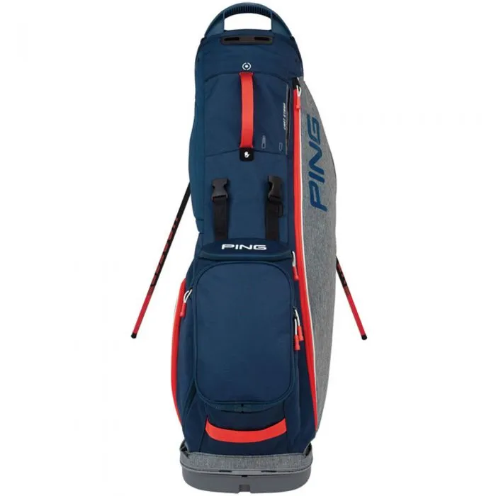 Ping Hoofer Lite Stand Bag - Heather Grey/Navy/Scarlet