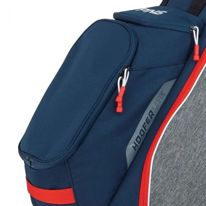 Ping Hoofer Lite Stand Bag - Heather Grey/Navy/Scarlet