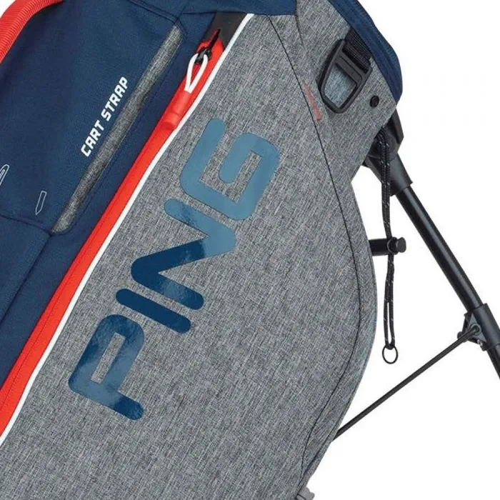 Ping Hoofer Lite Stand Bag - Heather Grey/Navy/Scarlet